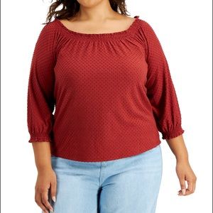 Style & Co. Plus Size Dot Top Sz 3X NWT